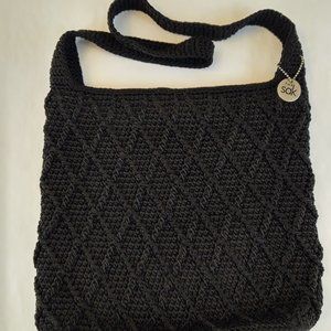The Sak Black Knit Crocheted Handbag